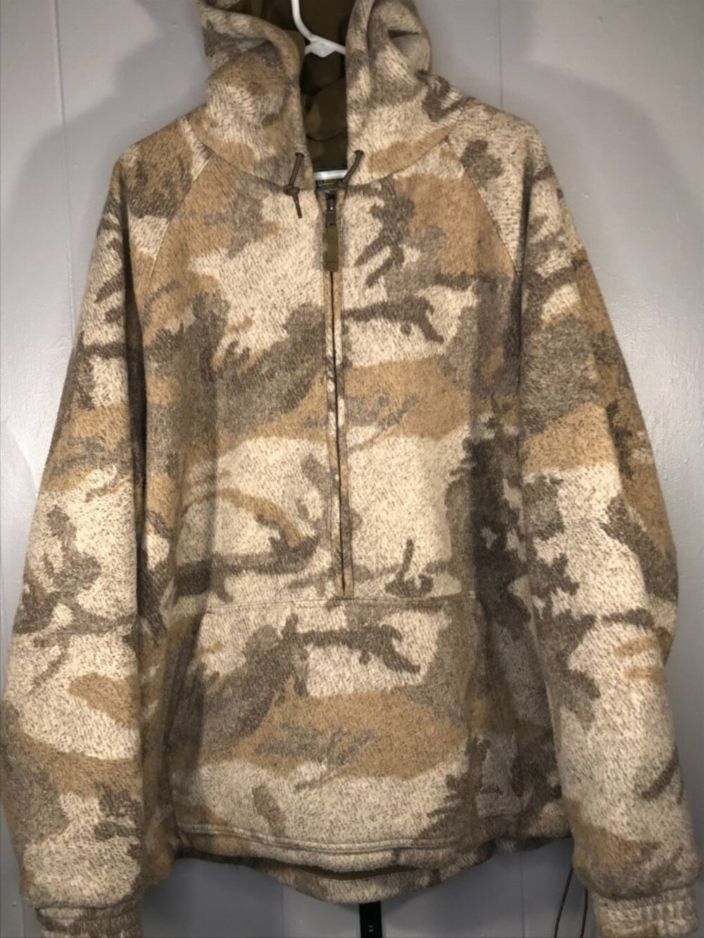 Cabela's Wooltimate WindShear 1/2-Zip Pullover Hoody Outfitter Camo XXL